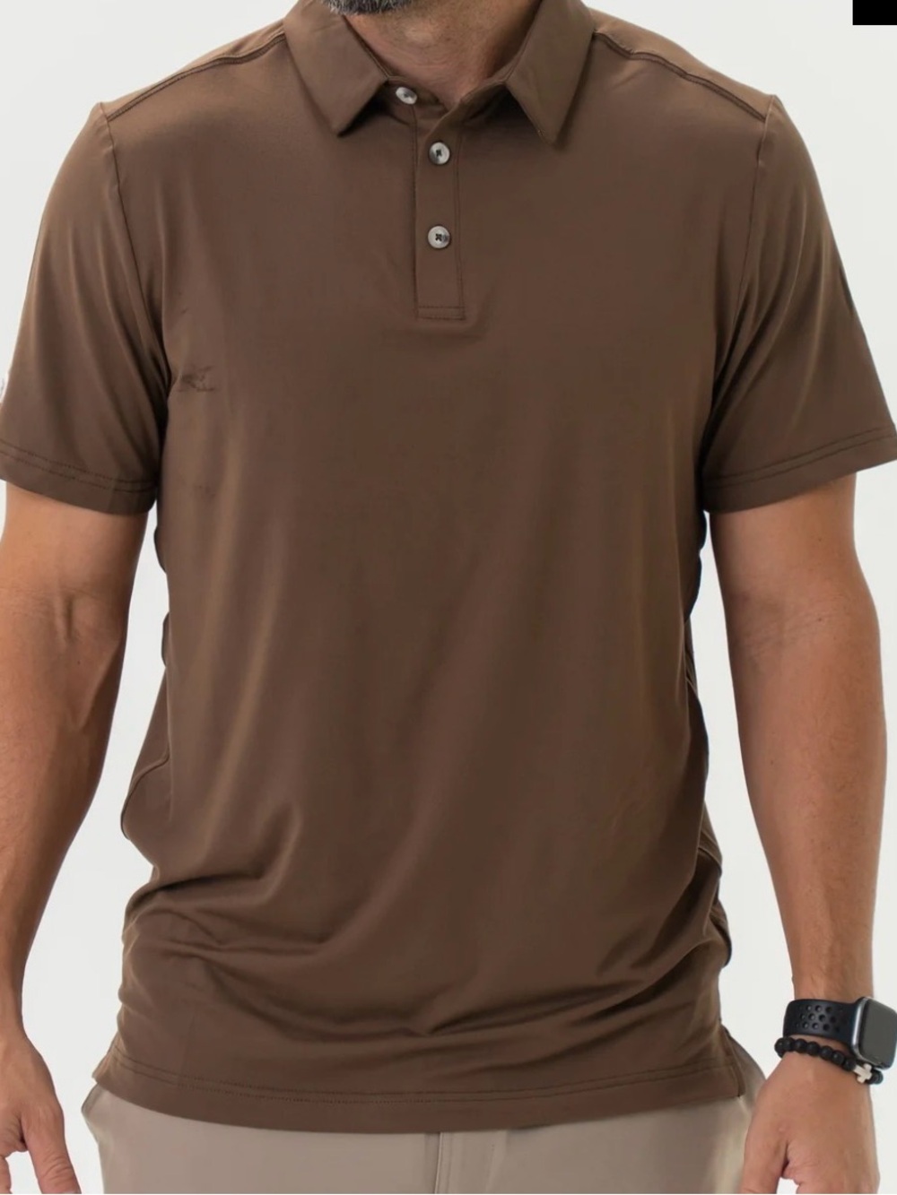 NWT Burlebo Men's Brown Performance Polo Shirt